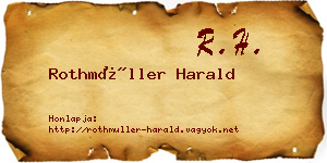 Rothmüller Harald névjegykártya